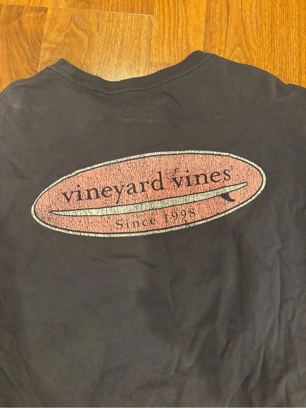 Vineyard Vines Navy Blue Long Sleeve T-Shirt Distressed Surfboard Men’s Small